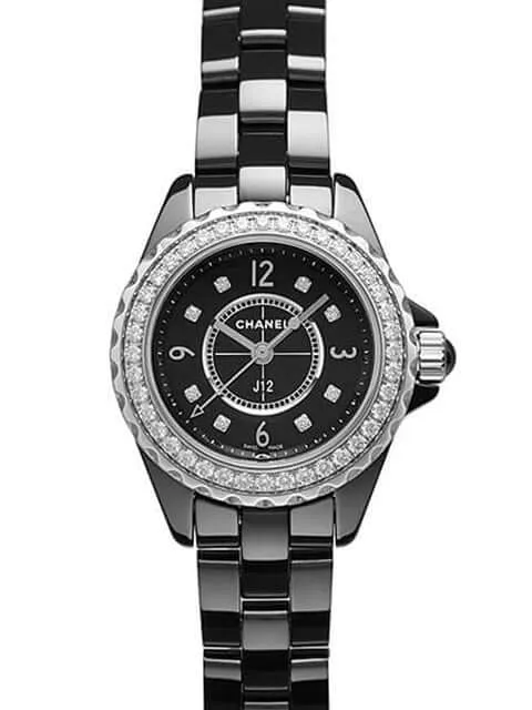 Chanel J12 Schwarz Diamant H2571