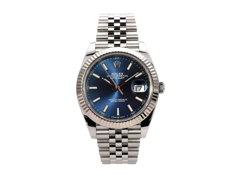 Rolex Datejust 41 Edelstahl Weißgold 126334 Blau Jubile-Band