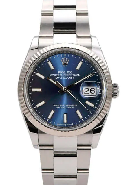 Rolex Datejust 36 Oystersteel Weißgold 126234 Blau