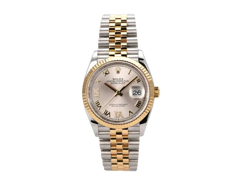 Rolex Datejust 36 Edelstahl Gold 126233 Silber R Diamant Jubile-Band