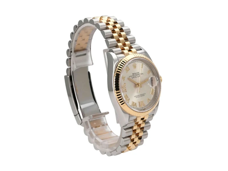 Rolex Datejust 36 Edelstahl Gold 126233 Silber R Diamant Jubile-Band