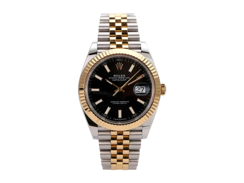 Rolex Datejust 41 Edelstahl Gelbgold 126333 Schwarz Jubile-Band