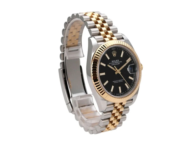 Rolex Datejust 41 Edelstahl Gelbgold 126333 Schwarz Jubile-Band