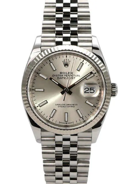 Rolex Datejust 36 Oystersteel Weißgold 126234 Silber Jubile-Band