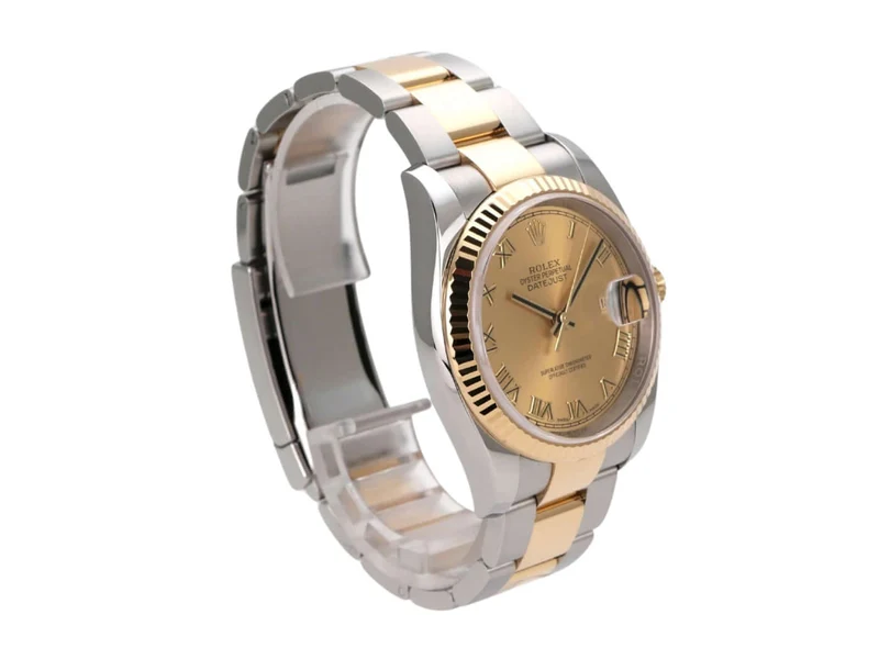 Rolex Datejust 36 Edelstahl Gelbgold 116233 Champagner Römisch