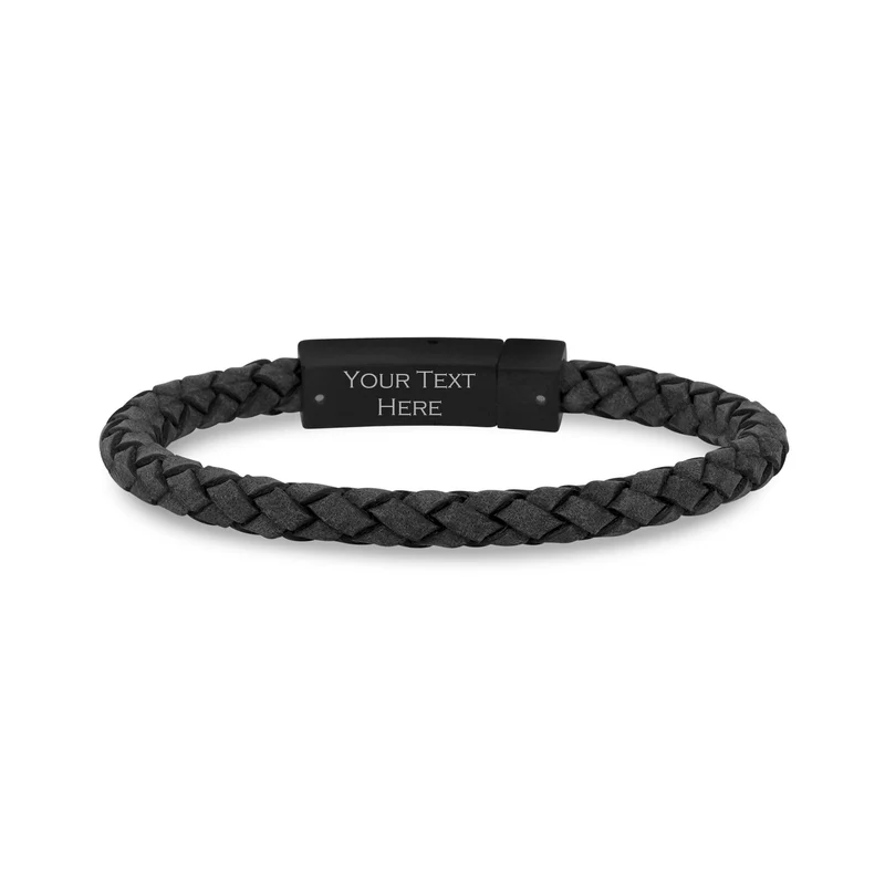 Graues Lederarmband | 6MM