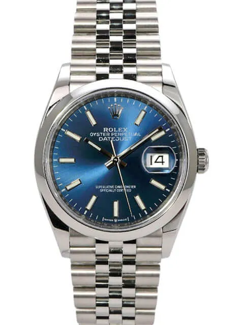 Rolex Datejust 36 Oystersteel 126200 Blau Jubile-Band