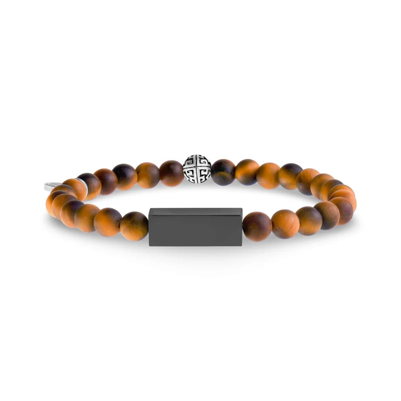6mm Matte Tigerauge Rechteck Perlen Armband