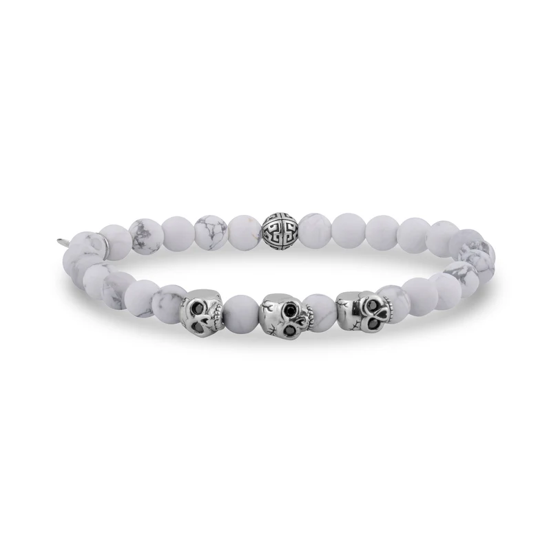 6mm Totenkopf Brücke Stretch Bead Armband
