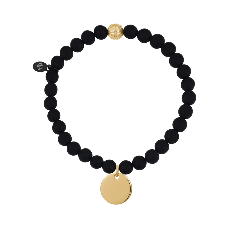 Rundes Charm-Stretch-Perlenarmband