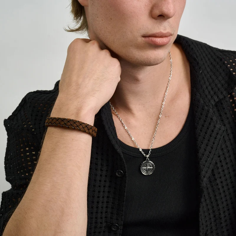 12mm Braunes Lederarmband