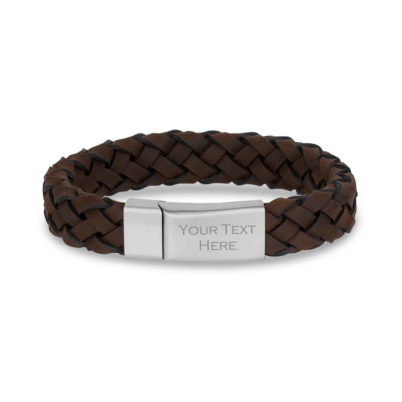 12mm Braunes Lederarmband