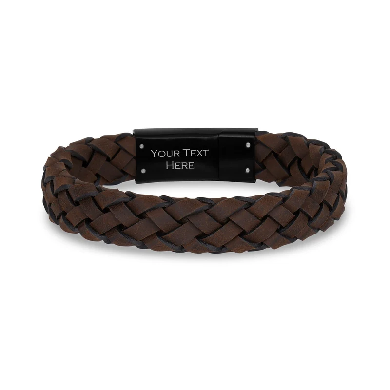 12mm Braunes Lederarmband