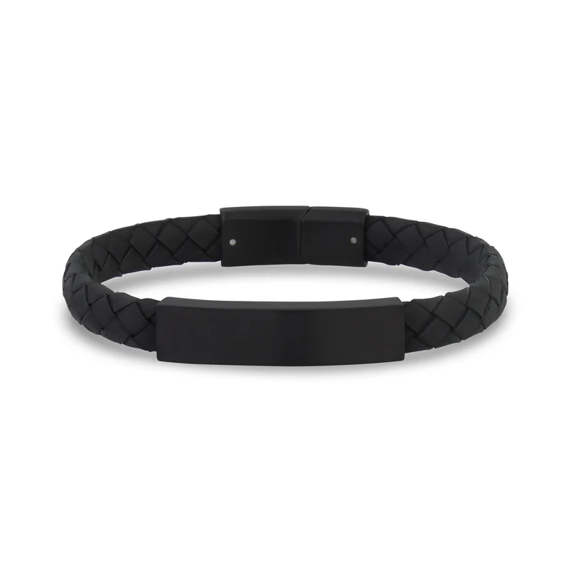 8mm flaches Leder ID-Armband