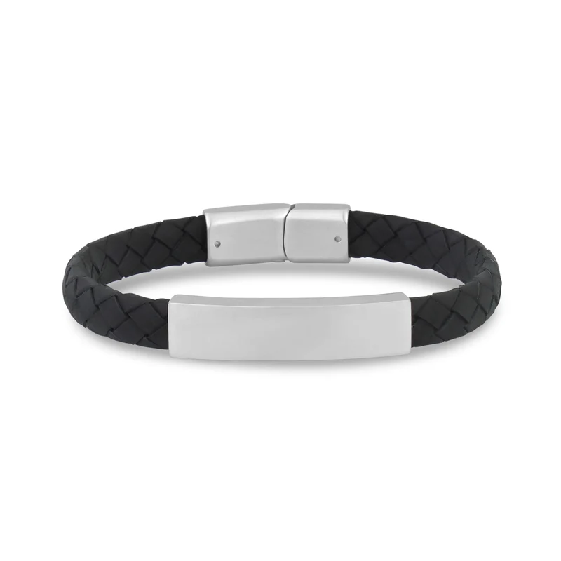 8mm flaches Leder ID-Armband