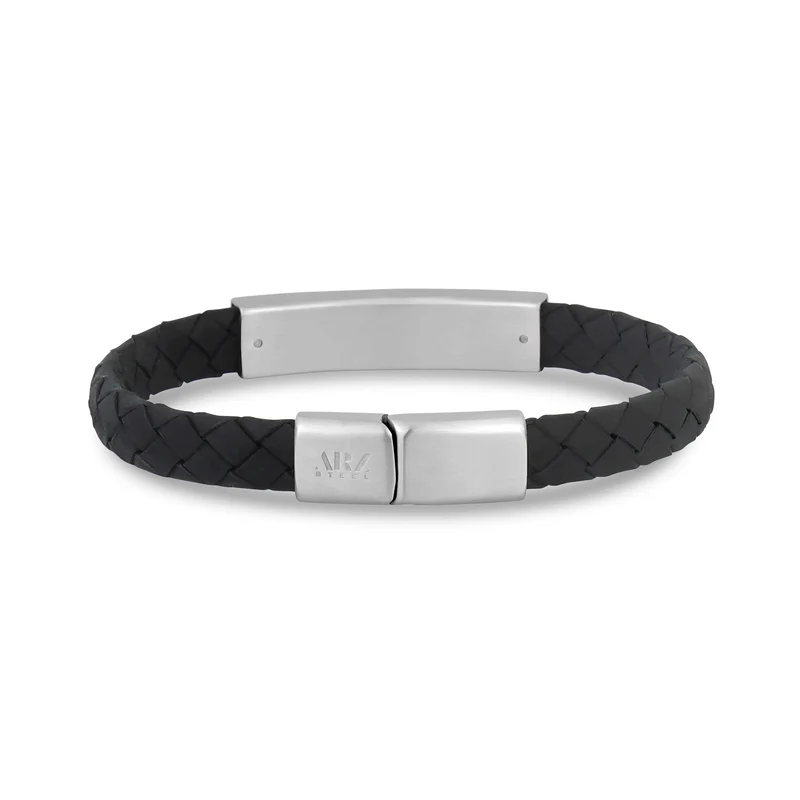 8mm flaches Leder ID-Armband