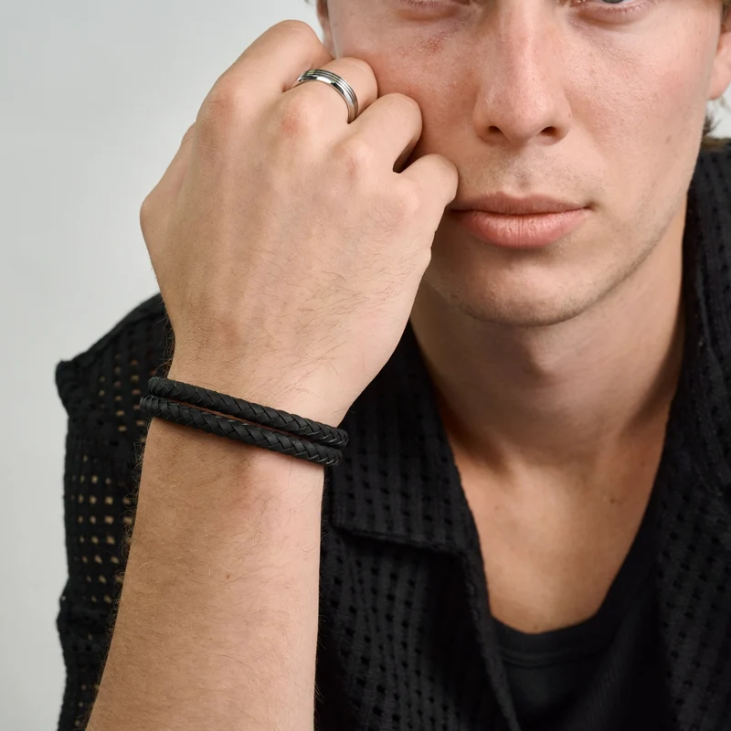 Zweireihiges Lederarmband