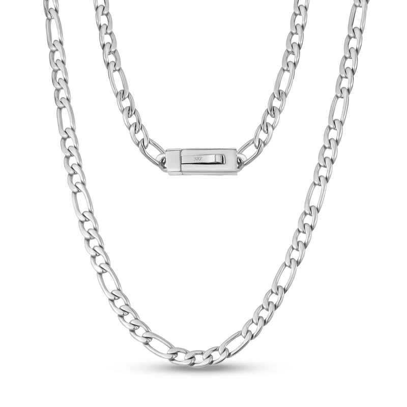 7mm Figaro Link Kette mit Gravur