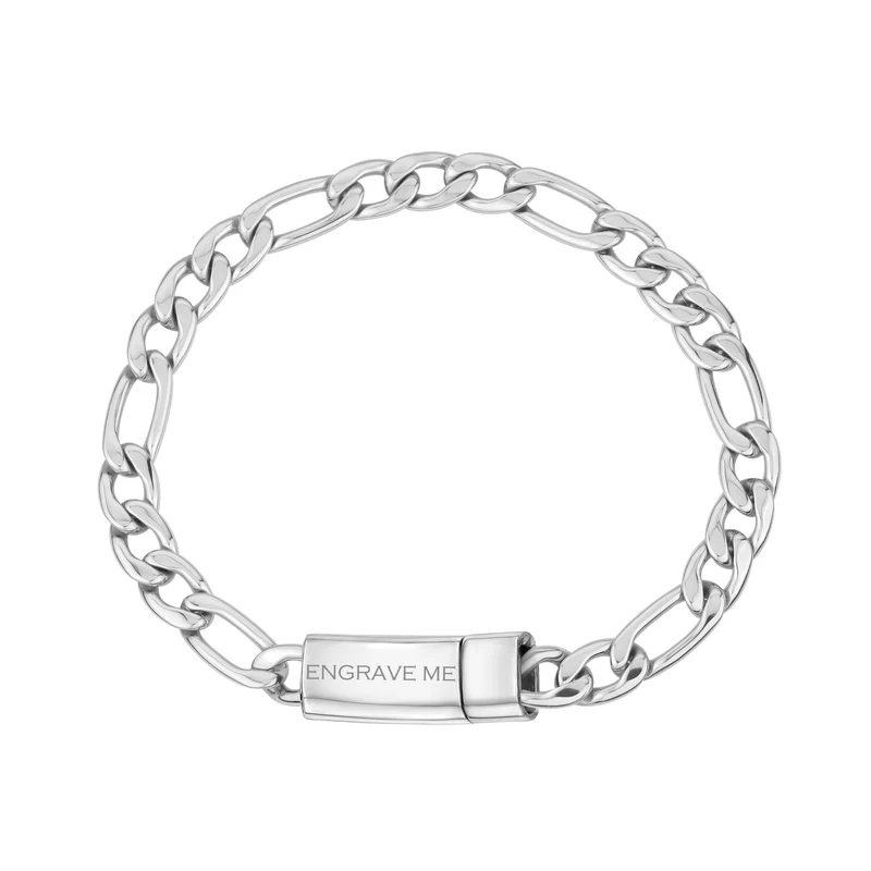 7mm Figaro Link Gravierbares Armband