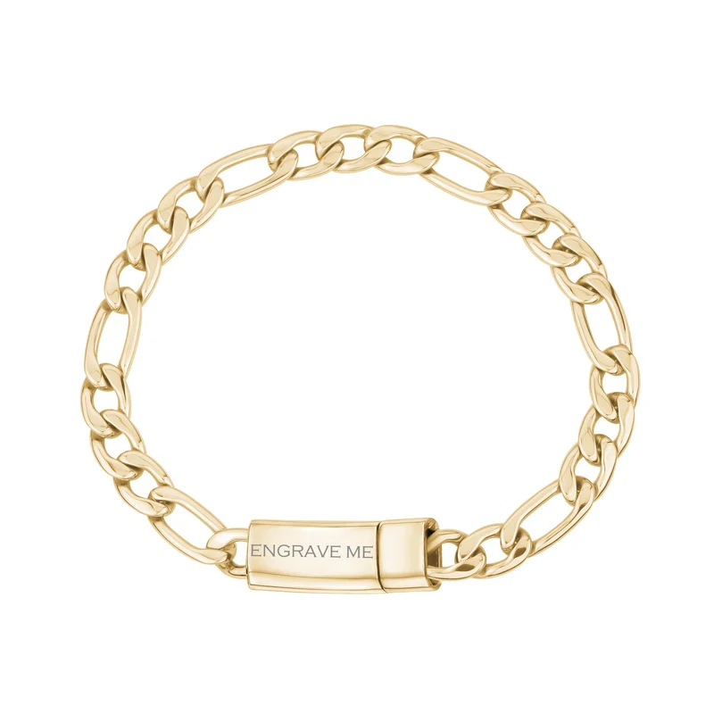 7mm Figaro Link Gravierbares Armband