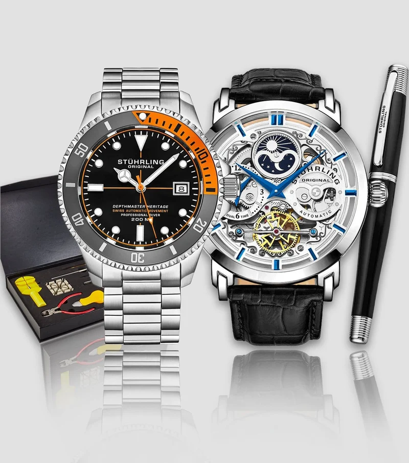 Stührling Anatol, Depthmaster Heritage, Signature Pen, and Watch Tool Kit