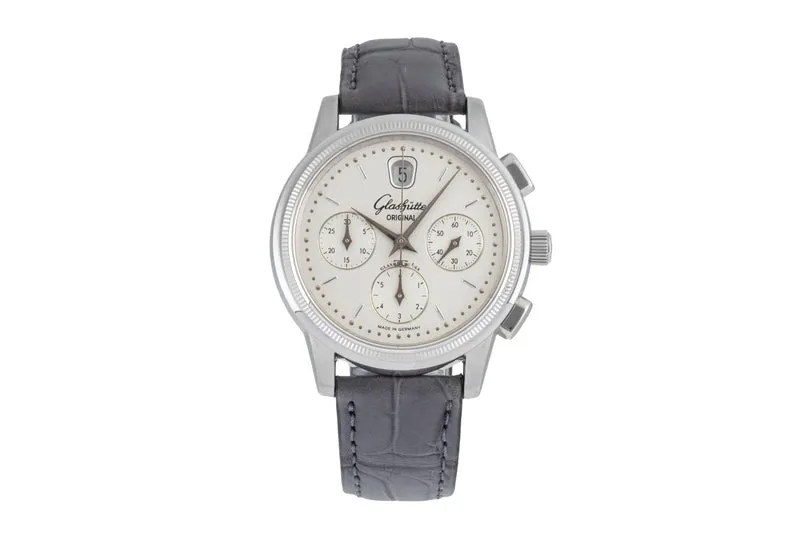 Glashütte Senator chronograph steel automatic men's watch 39-32-03-03-04 LP: 14900EUR [2604443]