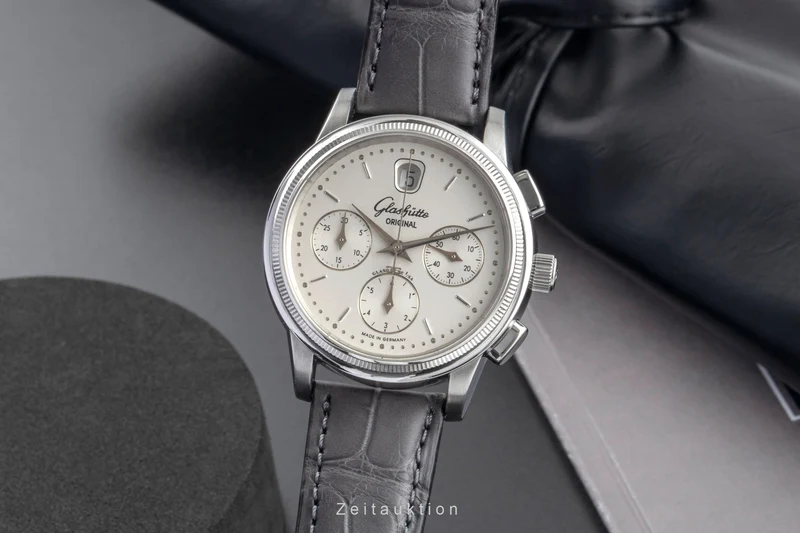 Glashütte Senator chronograph steel automatic men's watch 39-32-03-03-04 LP: 14900EUR [2604443]