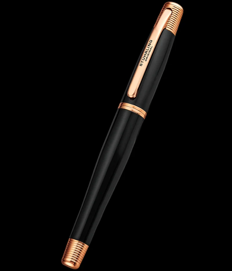 Stührling Magna Black Stainless Steel Two-Piece Rollerball Pen