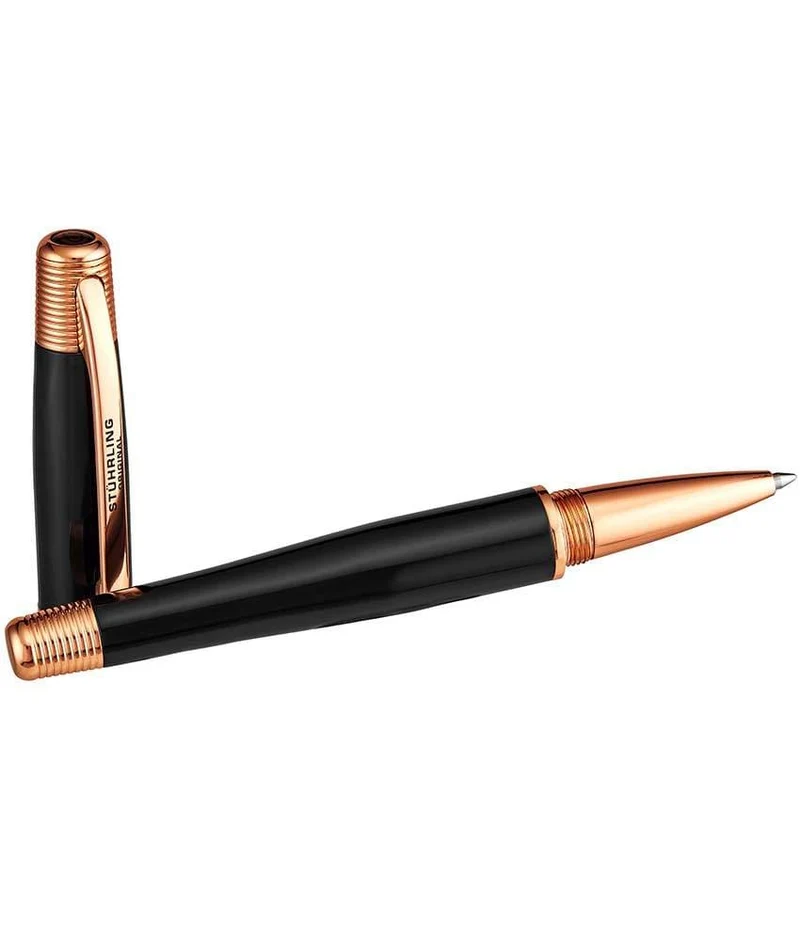 Stührling Magna Black Stainless Steel Two-Piece Rollerball Pen