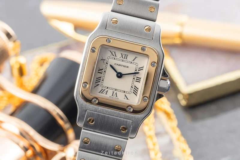 Cartier Santos steel / gold quartz women's watch W20012C4 [2604428]