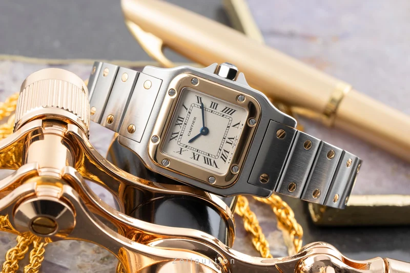Cartier Santos steel / gold quartz women's watch W20012C4 [2604428]