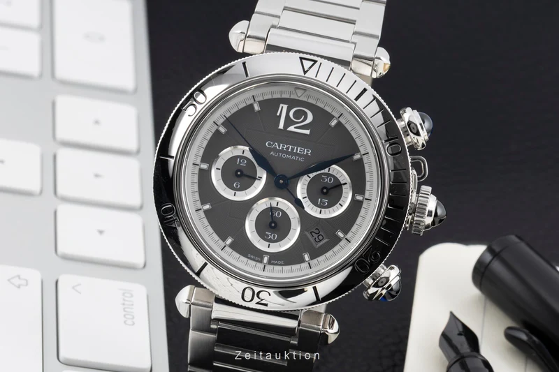 Cartier Pasha chronograph steel automatic men's watch WSPA0027 [2604564]