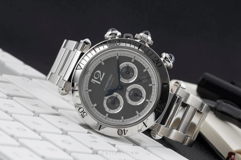 Cartier Pasha chronograph steel automatic men's watch WSPA0027 [2604564]