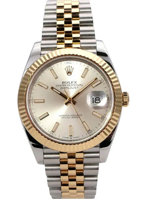 Rolex Datejust 41 Edelstahl Gelbgold 126333 Silber Jubile-Band