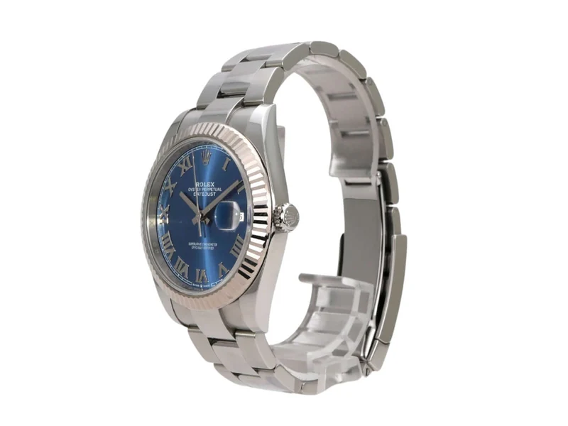 Rolex Datejust 41 Edelstahl Weißgold 126334 Blau Römisch