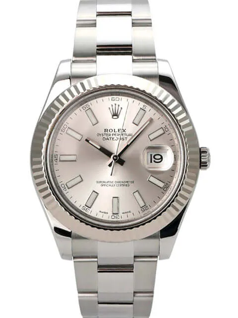 Rolex Datejust II Edelstahl Weißgold 116334 Silber