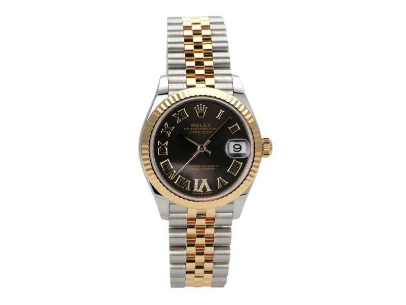 Rolex Datejust 31 Oystersteel Gelbgold 278273 Dark Grey R Diamant Jubile-Band