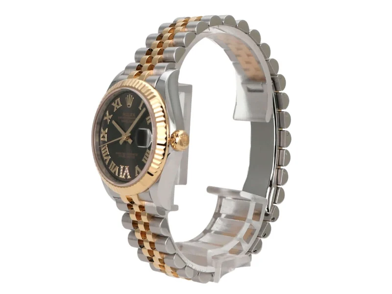 Rolex Datejust 31 Oystersteel Gelbgold 278273 Dark Grey R Diamant Jubile-Band