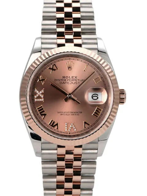 Rolex Datejust 36 126231 Pink Römisch Diamant Jubile-Band