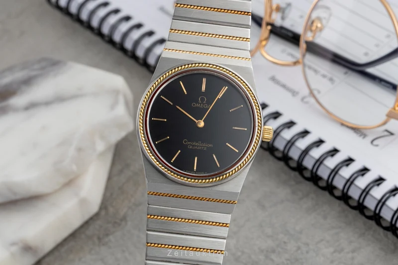 Omega Constellation steel / gold quartz men's watch 195.0007 , 395.0803 Vintage [2604071]