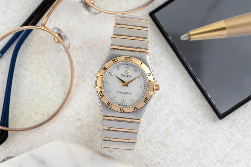 Omega Constellation steel / gold quartz women's watch 1272.75.00 [2603779]