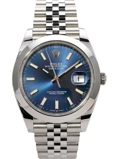 Rolex Datejust 41 Edelstahl 126300 Blau Jubile-Band