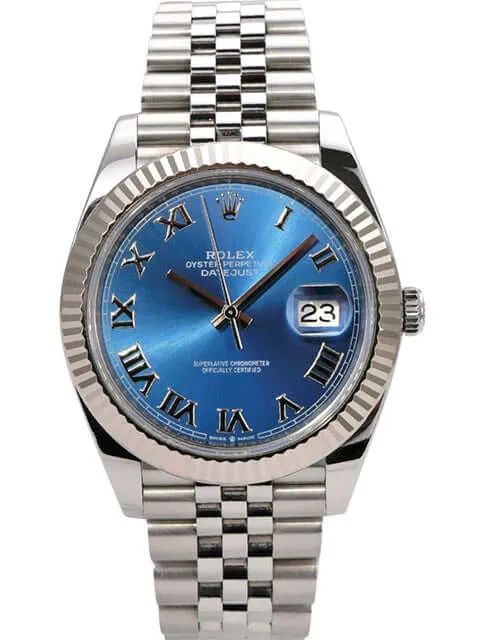 Rolex Datejust 41 Oystersteel Weißgold 126334 Blau Römisch Jubile-Band