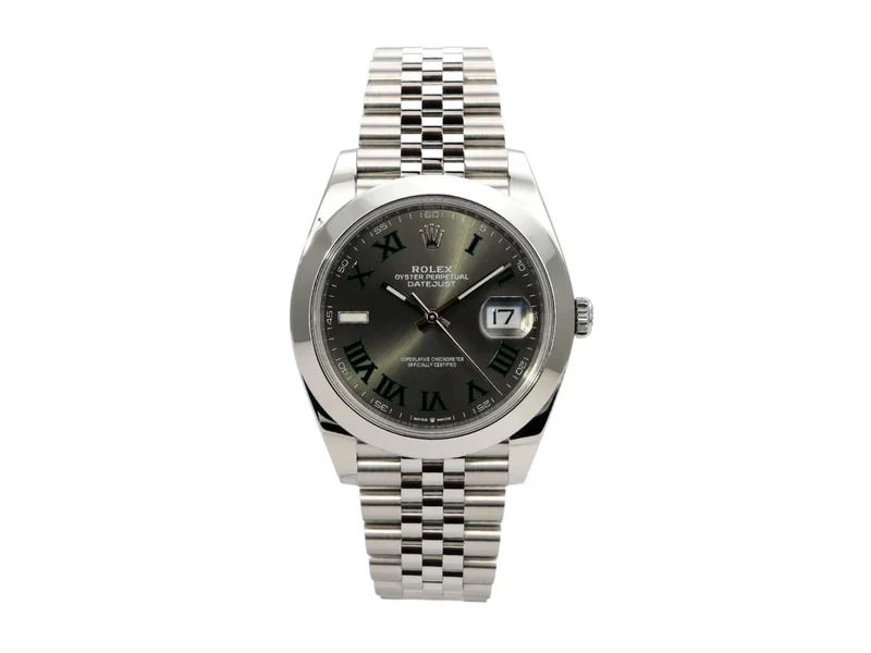 Rolex Datejust 41 Edelstahl 126300 Rhodium Römisch Jubile-Band