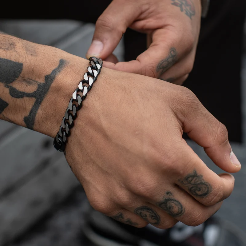 11mm zweifarbiges kubanisches Gliederarmband