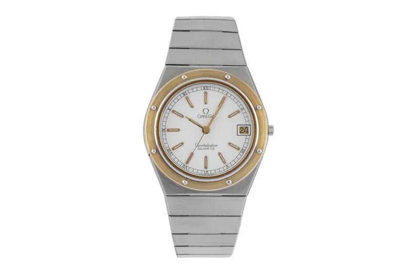 Omega Constellation steel / gold quartz men's watch 196.0147 / 396.0879 Vintage [2604102]