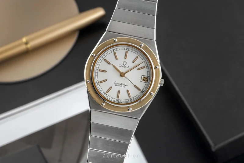 Omega Constellation steel / gold quartz men's watch 196.0147 / 396.0879 Vintage [2604102]