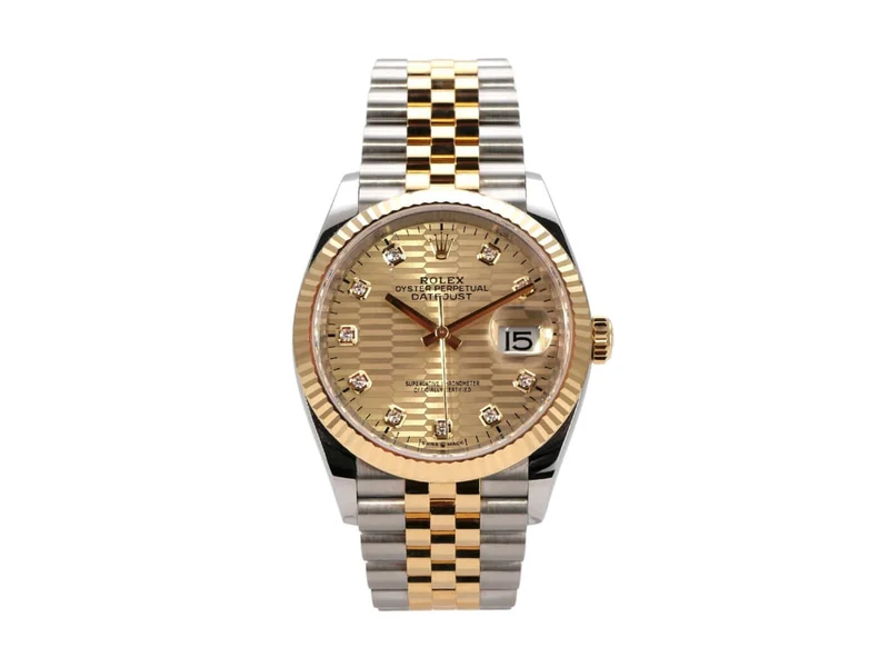 Rolex Datejust 36 126233 Golden Riffel Diamant Jubile-Band