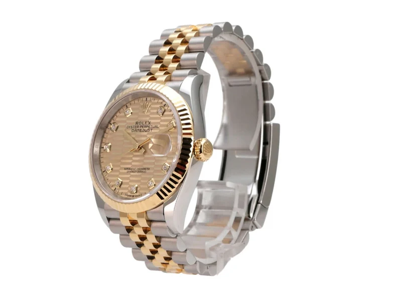 Rolex Datejust 36 126233 Golden Riffel Diamant Jubile-Band