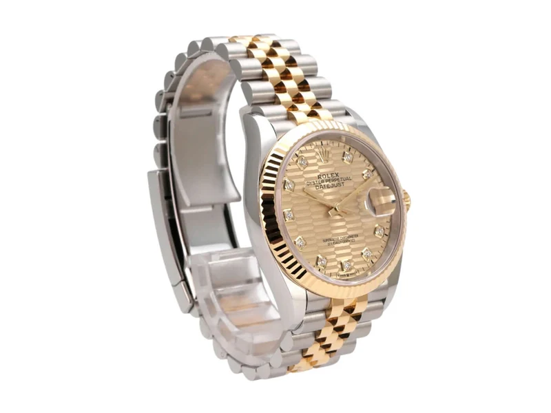Rolex Datejust 36 126233 Golden Riffel Diamant Jubile-Band